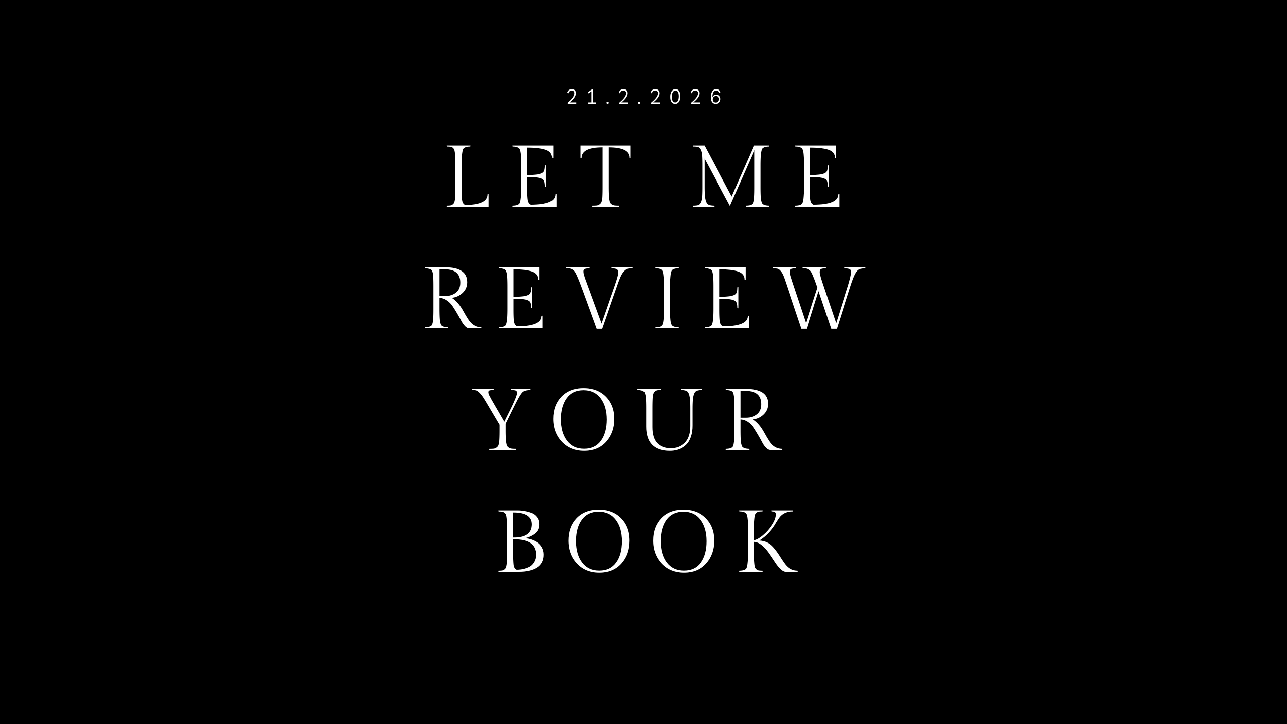 do you have a book you want me to review?